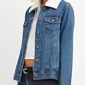 Forever 21 Faux Fur Denim Jacket